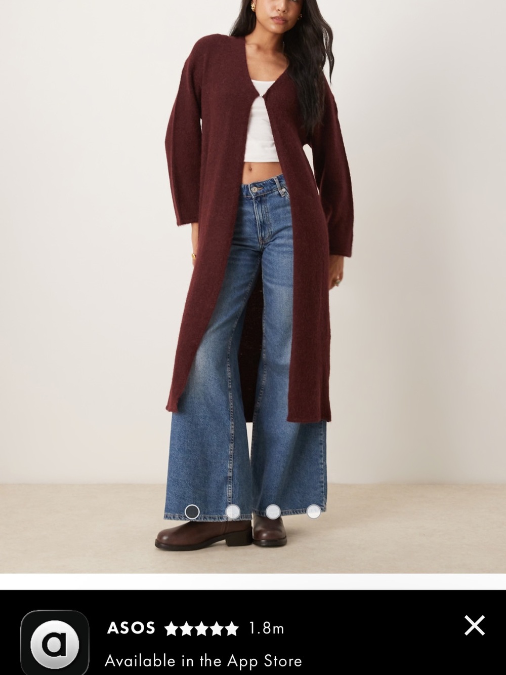 ASOS Wide-Leg High-Rise Jeans in Medium Blue Wash